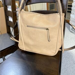 Vegas Weekend Vegan Tan Leather Shoulder Bag